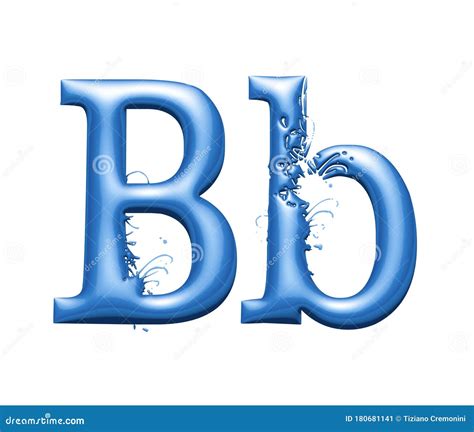 3d Alphabet Metallic Blue Letter B 3d Illustration Stock Illustration