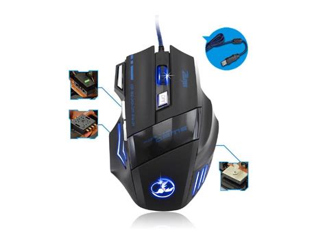 Zelotes Ergonomic 5500 Dpi Led Optical Wired Gaming Mouse Mice 7