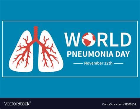 World Pneumonia Day Diagnostics Illness Lungs Vector Image