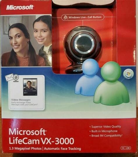 Microsoft Lifecam Vx 3000 1076 Usb 2 0 High Definition Webcam For Sale Online Ebay