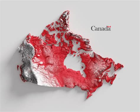 Canada Shaded Relief Map Wondering Maps