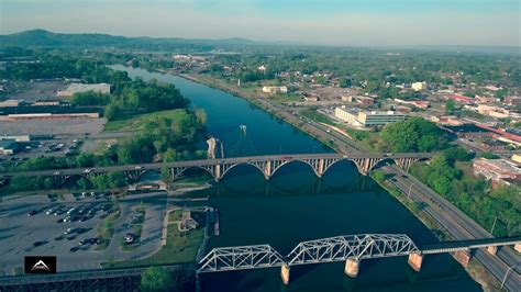 Aerial View Of Downtown Gadsden Alabama Youtube