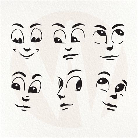 Facial Expressions Svg Cartoon Faces Svg Instant Digital Etsy