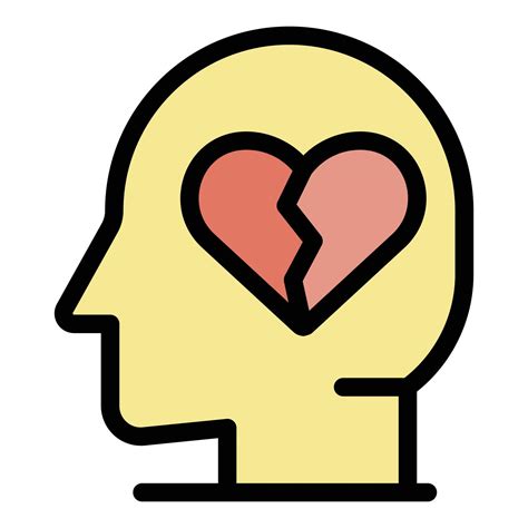 Depression Heart Man Icon Color Outline Vector 19191787 Vector Art At