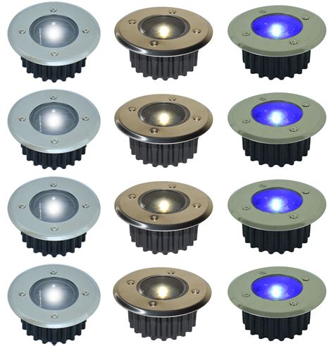 Solar Powered Led Deck Lights White Or Blue Stainless Steel Decking