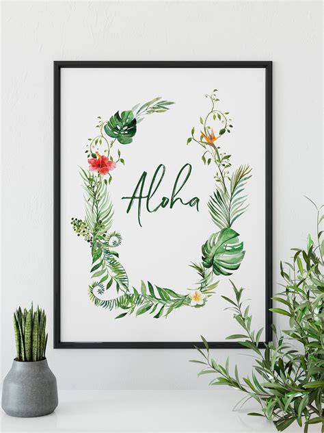Aloha Printable Beautiful Tropical Art Print Perfect For Your Etsy
