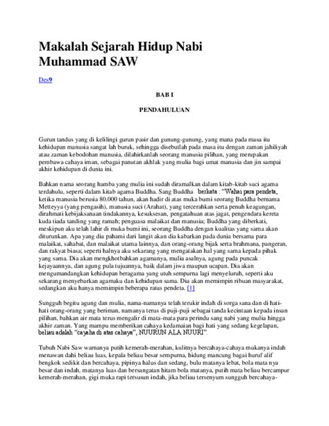 Makalah Tentang Sejarah Nabi Muhammad Saw Dari Lahir Sampai Wafat