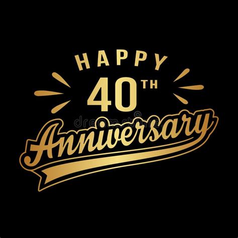 Happy 40th Anniversary 40 Years Anniversary Design Template Stock