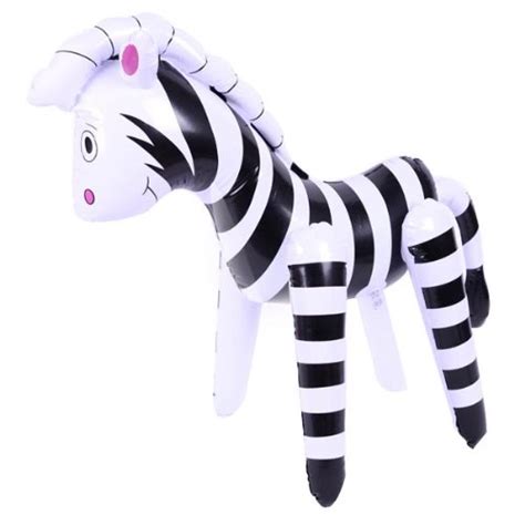 inflatable blow up zebra toy party favour blue inflatable