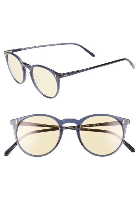 Oliver Peoples Omalley 48mm Round Sunglasses In Metallic For Men Lyst