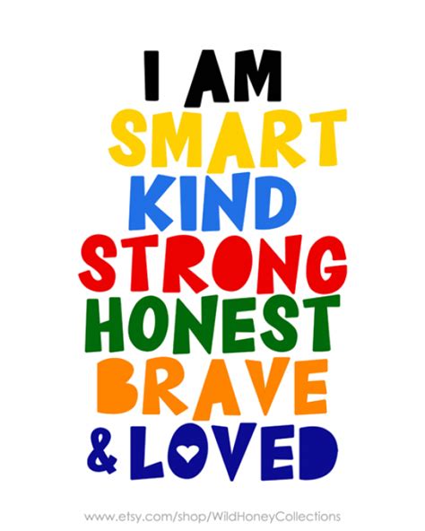 I Am Smart Kind Strong Honest Brave And Loved Etsy Printable Wall Art