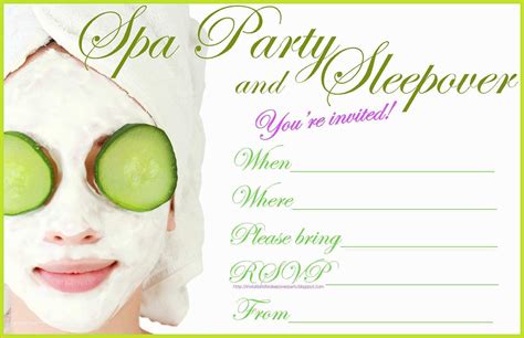 Free Printable Spa Mask Invitation