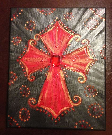8 X 10 Acrylic Hand Painted Red Cross On Canvas By Mandcs On Etsy 23