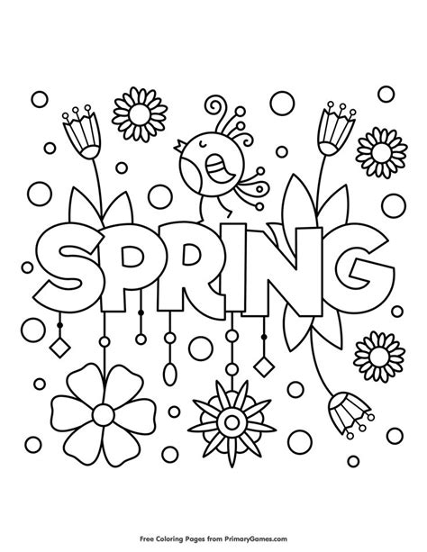 Free 8x10 Spring Printable Coloring Pages Coloring Pages