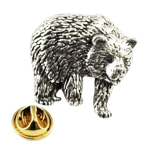 Bear English Pewter Lapel Pin Badge From Ties Planet Uk