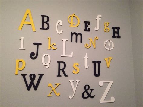 Painted Wooden Alphabet Set Wooden Wall By Gallerywoodletters