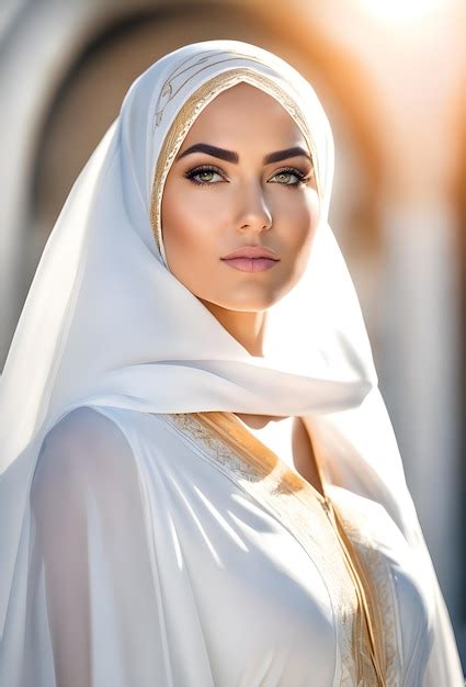 premium ai image photo of a stunningly beautiful curvy arab woman in hijab arab woman in