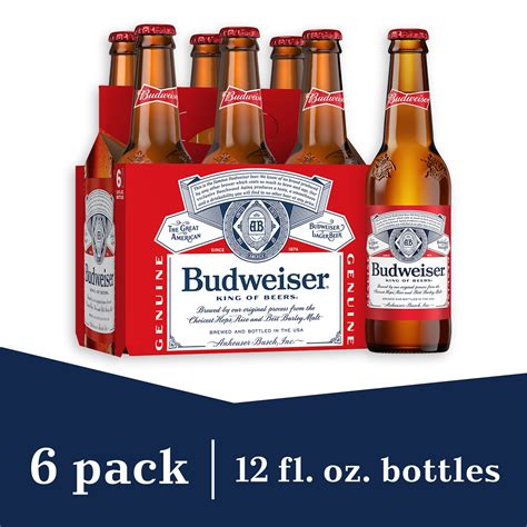 Budweiser Beer 6 Pack Beer 12 Fl Oz Bottles 5 Abv