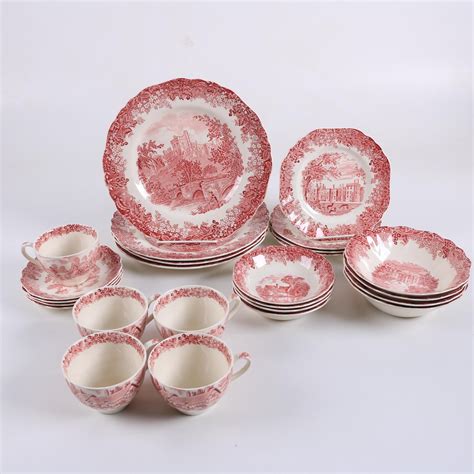 J And G Meakin Romantic England Red English Tableware Ebth