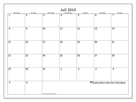Kalender Juli 2019 70mz Calendrier Juin Calendrier Avril