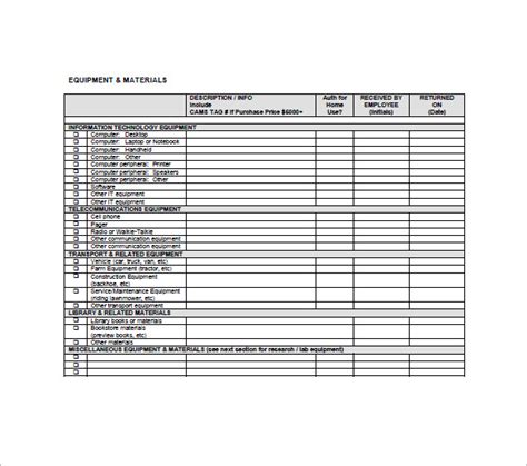 Asset List Template 8 Free Word Excel Pdf Format Download