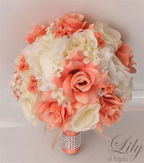 17 Piece Package Silk Flower Wedding Bridal Bouquet Posy Decoration
