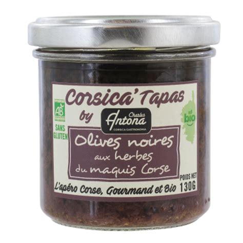 Organic Tapas From Corsica Black Olives And Herbs From The Corsican