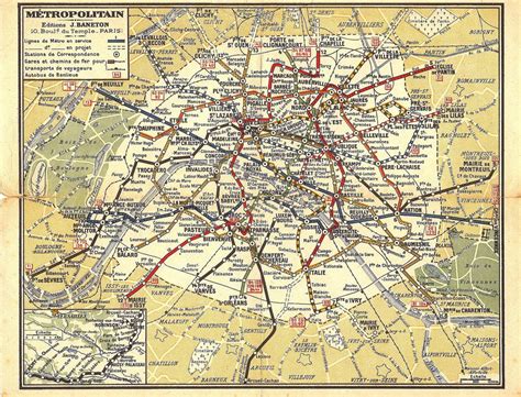 Vecchia Metropolitana Di Parigi Sulla Mappa Mappa Della Vecchia