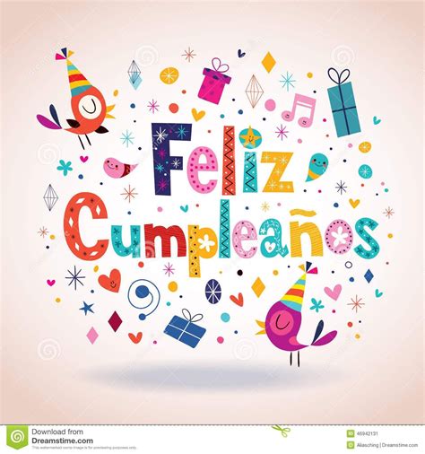 Feliz Cumpleanos Happy Birthday In Spanish Vector Image Free
