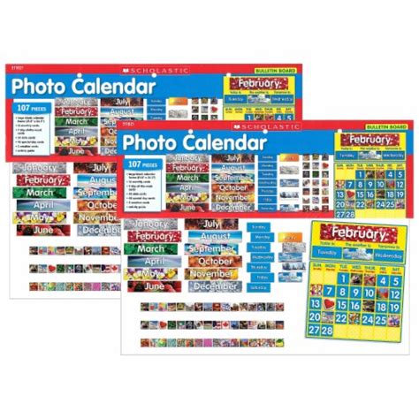 Scholastic Teacher Resources Photo Calendar Bulletin Board 2 Sets Tf