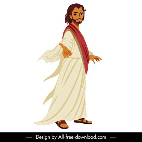Jesus Christ Icon Cartoon Sketch Vectors Graphic Art Designs In