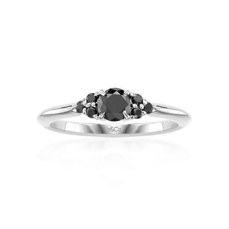 black swan black and white diamond ring — izandco