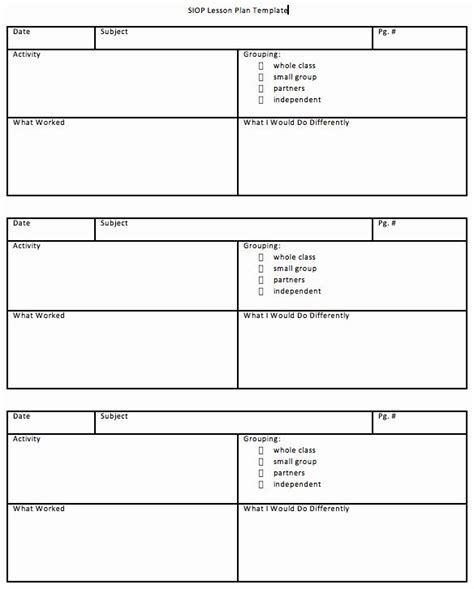 This template is great for formal observations and for student teachers who need to complete lesson plans for their program. 25 Siop Model Lesson Plan Template in 2020 | Lesson plan ...