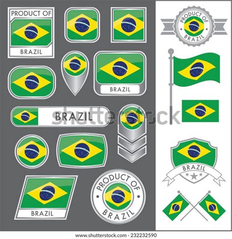 Huge Vector Collection Brazilian Flags Multiple Stock Vector Royalty Free 232232590 Shutterstock