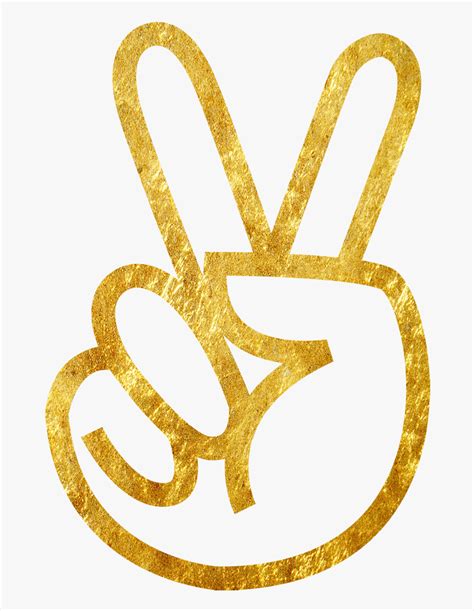 Drawn Peace Sign Hand Clipart 3 Gold Peace Sign Hand Clipart Png