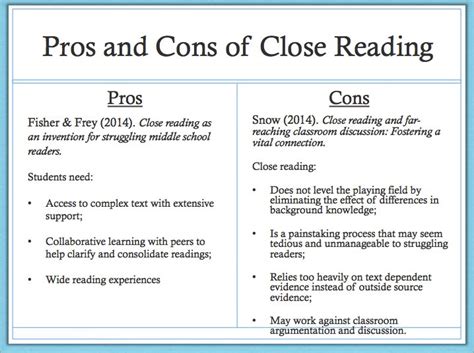 Pros And Cons Of Close Reading