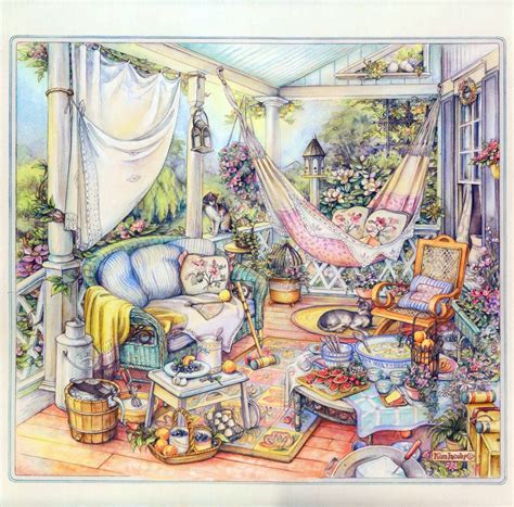 Kim Jacobs ~ Grandmas Porch Illustration Art Illustration Cottage Art