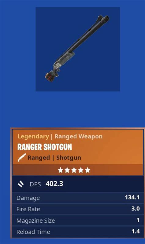The Legendary Ranger Shotgun Has The Highest Dps Of Any Weapon In The