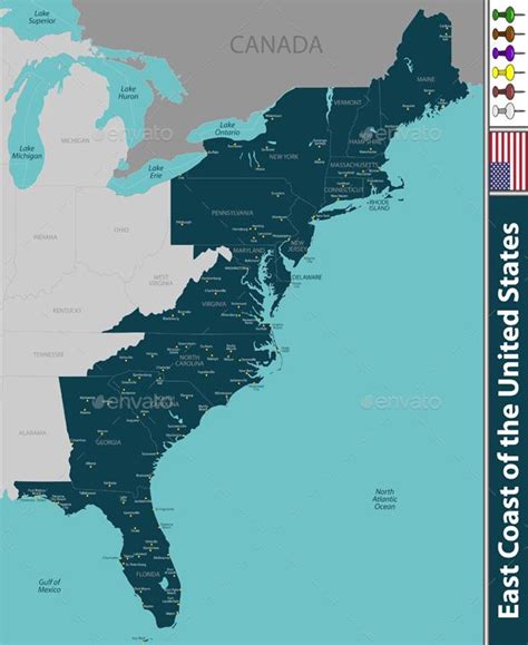 East Coast Of The United States East Coast Map East Coast Coast