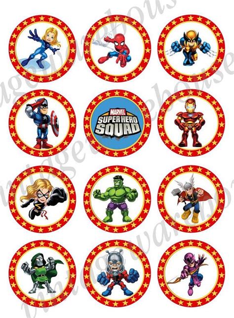 Marvel Super Hero Squad Craft Circles Instant Download Printable
