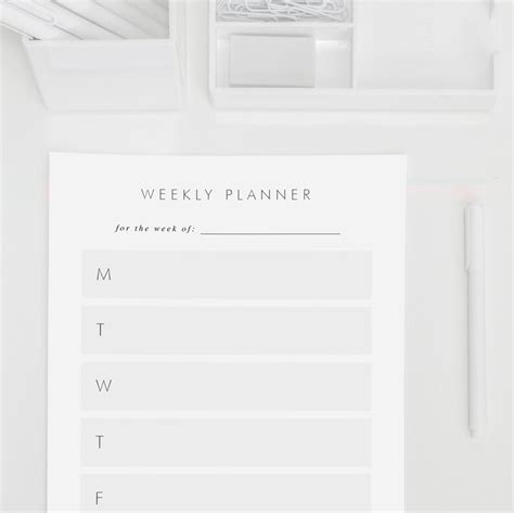 Weekly Schedule Printable Instant Download Daily Planner Etsy