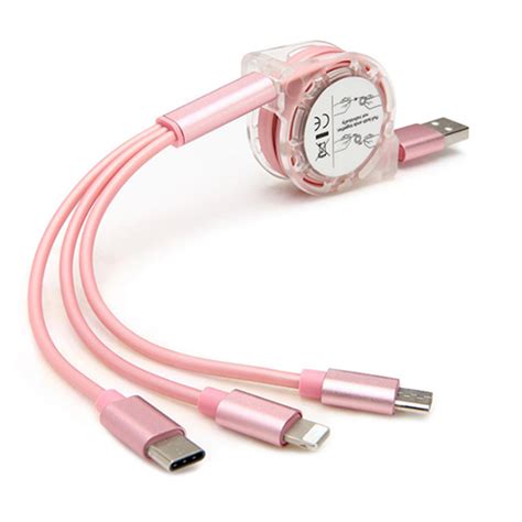 3 In 1 Tpe High Flexible Retractable Micro Usb Charger Cable