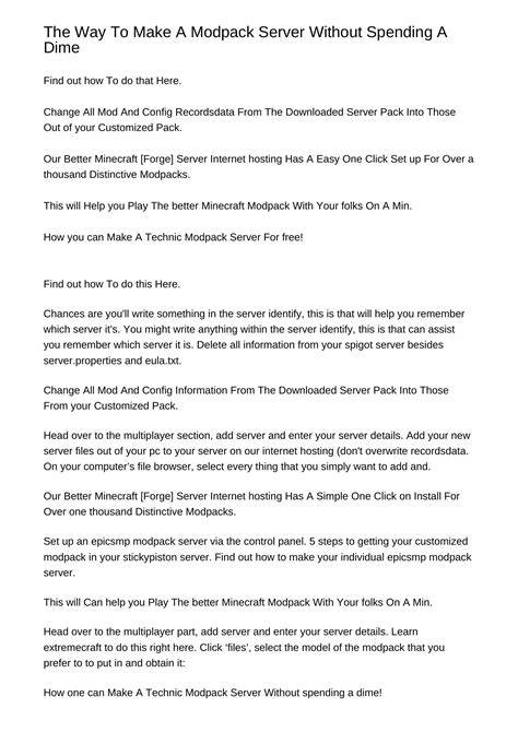 Find Out How To Make A Modpack Server Without Spending A Dimebxhqq.pdf