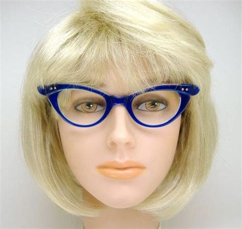 Vintage 50s 60s Blue Cat Eye Eyeglasses Frame France Nos Blue Cat Eye Glasses Accessories