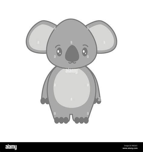 Cute Cartoon Koala Vector Illustration Isolated On White Background