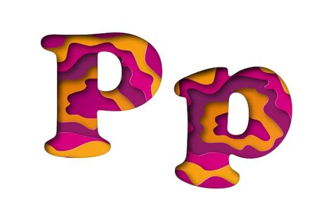 Premium Vector Modern Paper Art Of The Colored Letter P Vector