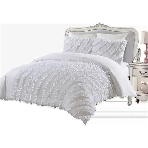 Arielle Floral Embroidered White Polyester 3 Piece Comforter Set