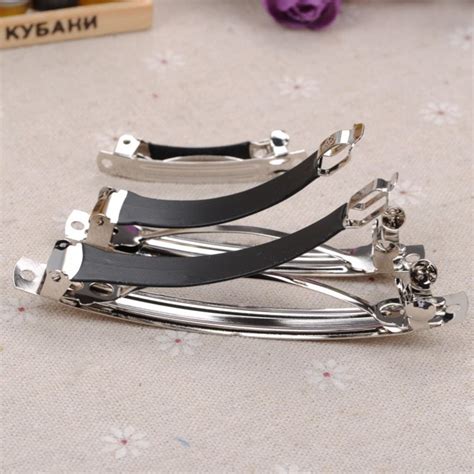 10 Pcs 5 10cm Silver Metal Hair Clips With Rubber Rubber Hair Etsy
