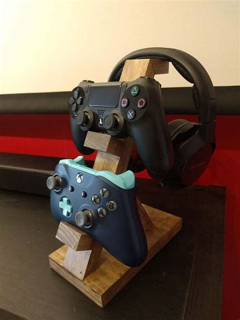 Wooden Controller Stand Headset Stand