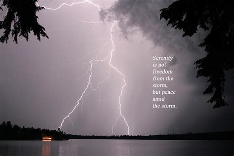 Lightning At The Lake Inspirational Quote Photograph By Barbara West